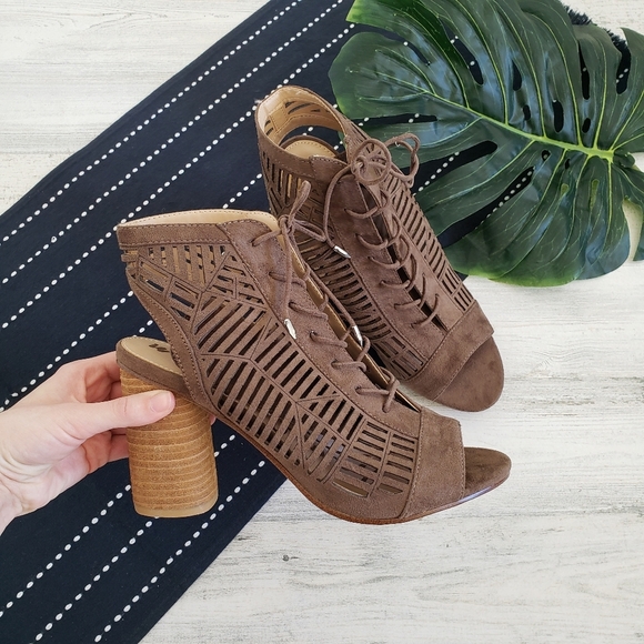 Sam Edelman| Rocco Lace Up Heeled Sandal Size 8.5 - Picture 1 of 7
